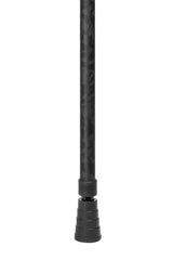 Bottom of black camo adjustable walking stick showing ferrule
