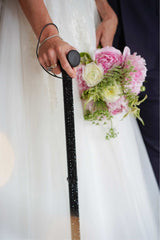 Jet Black Diamanté Walking Stick