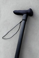 black leather effect walking stick from cool crutches