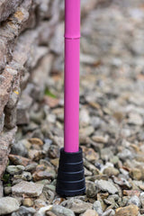 Pink folding walking stick by cool crutches with supportive ferrule