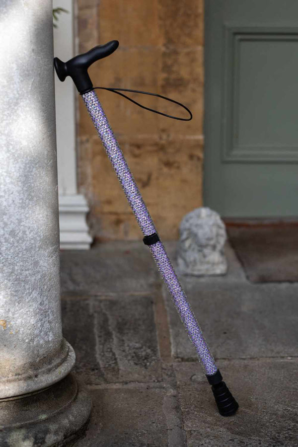 Moonlight Silver Diamanté Walking Stick-Walking Stick-Cool Crutches