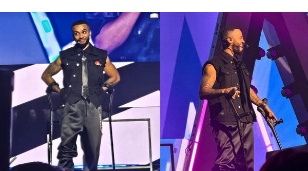 JLS Singer Aston Merrygold Performs on Cool Crutches With Foot Injury