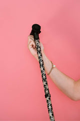 Black Starfish Print Funky Walking Stick on Pink Background