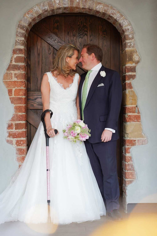 Baby Pink Diamanté Crutches