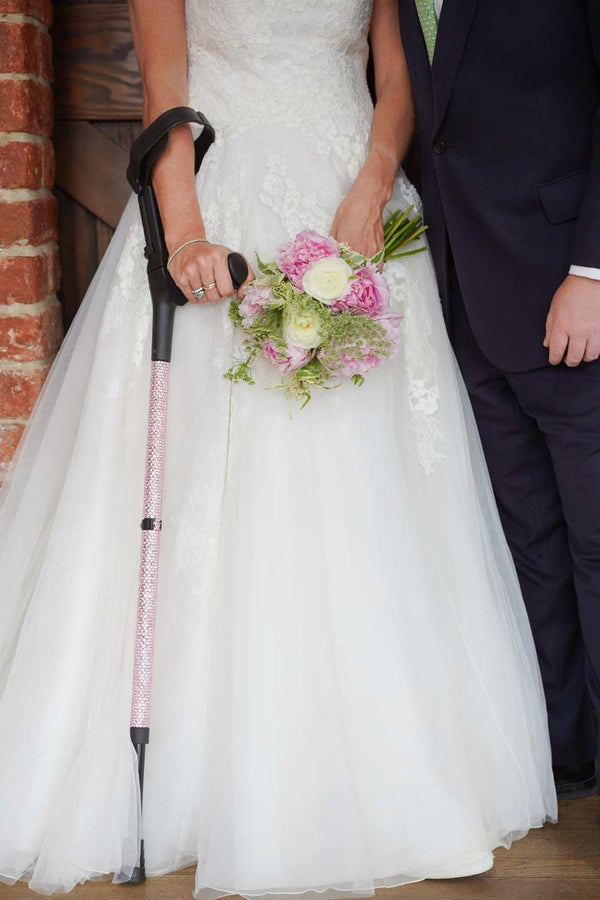 Baby Pink Diamanté Crutches