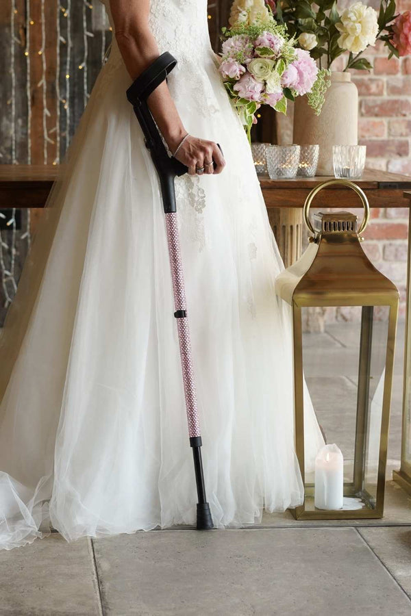 Baby Pink Diamanté Crutches
