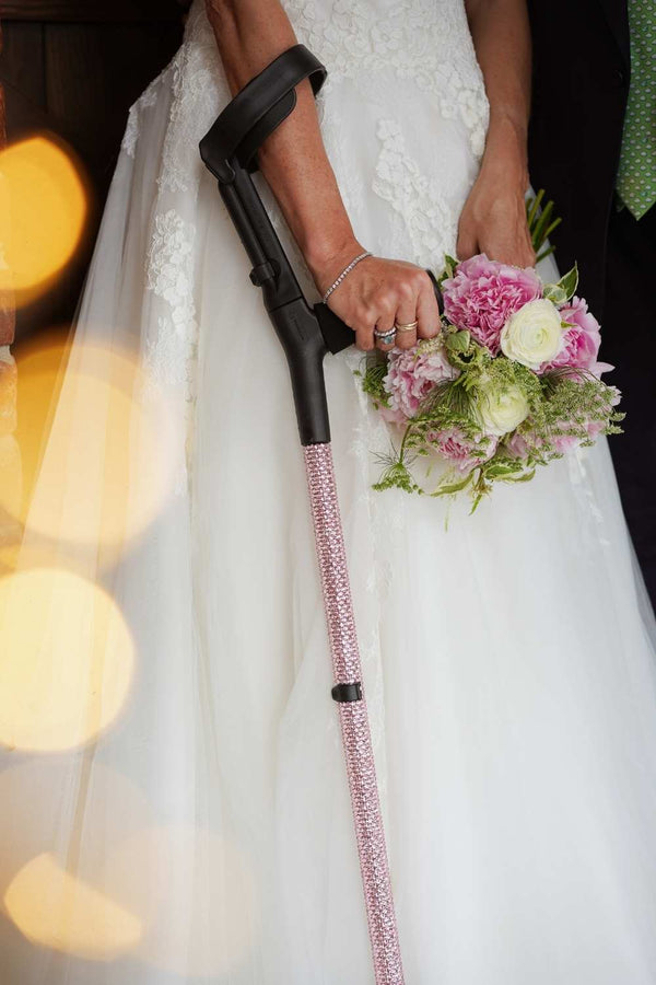 Baby Pink Diamanté Crutches