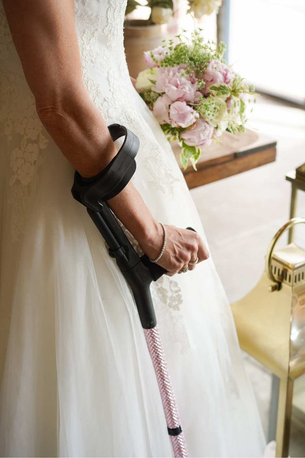 Baby Pink Diamanté Crutches