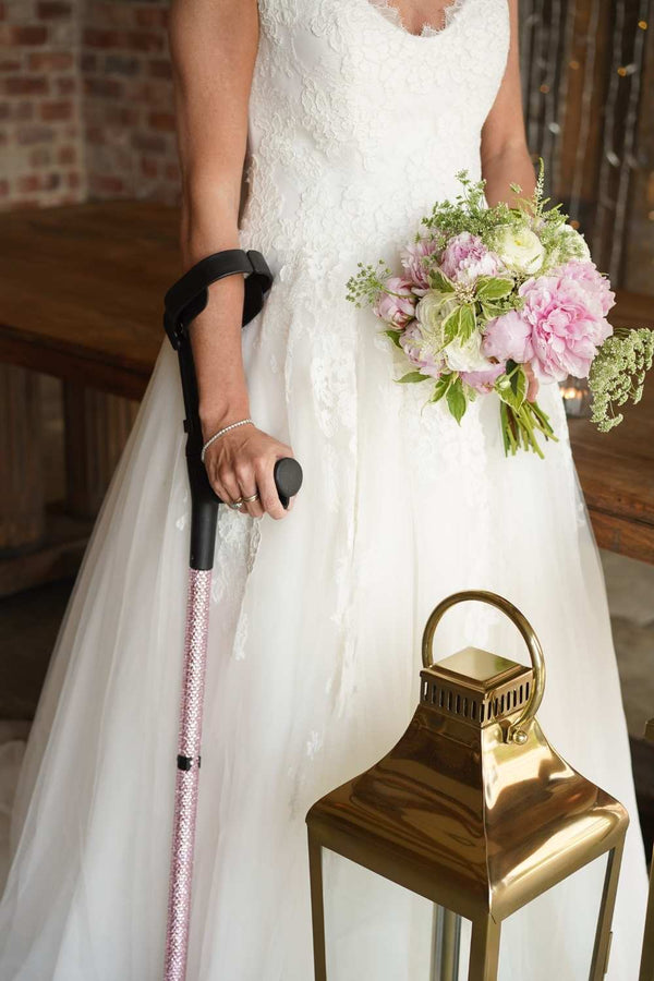 Baby Pink Diamanté Crutches
