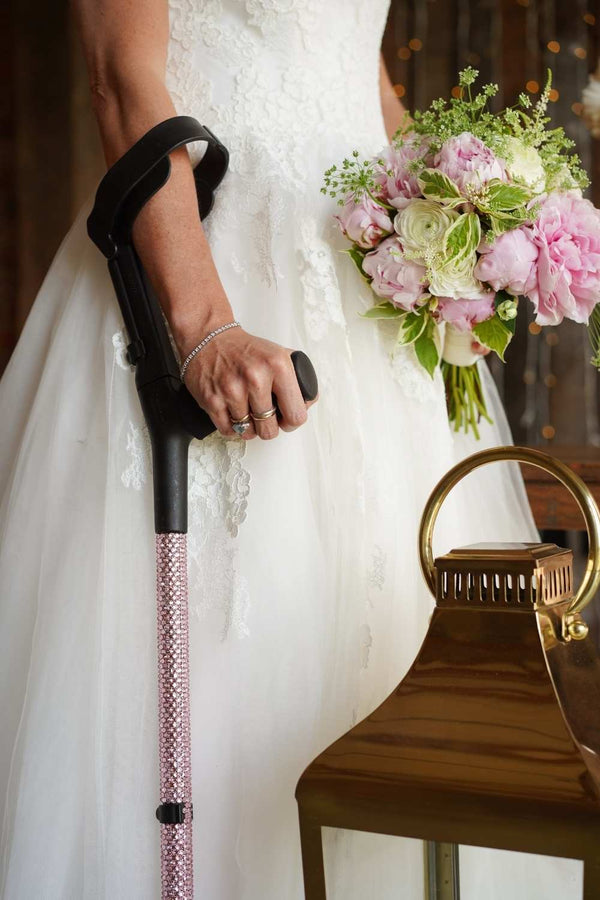 Baby Pink Diamanté Crutches