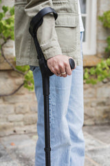 Black Leather Effect Pair of Crutches 