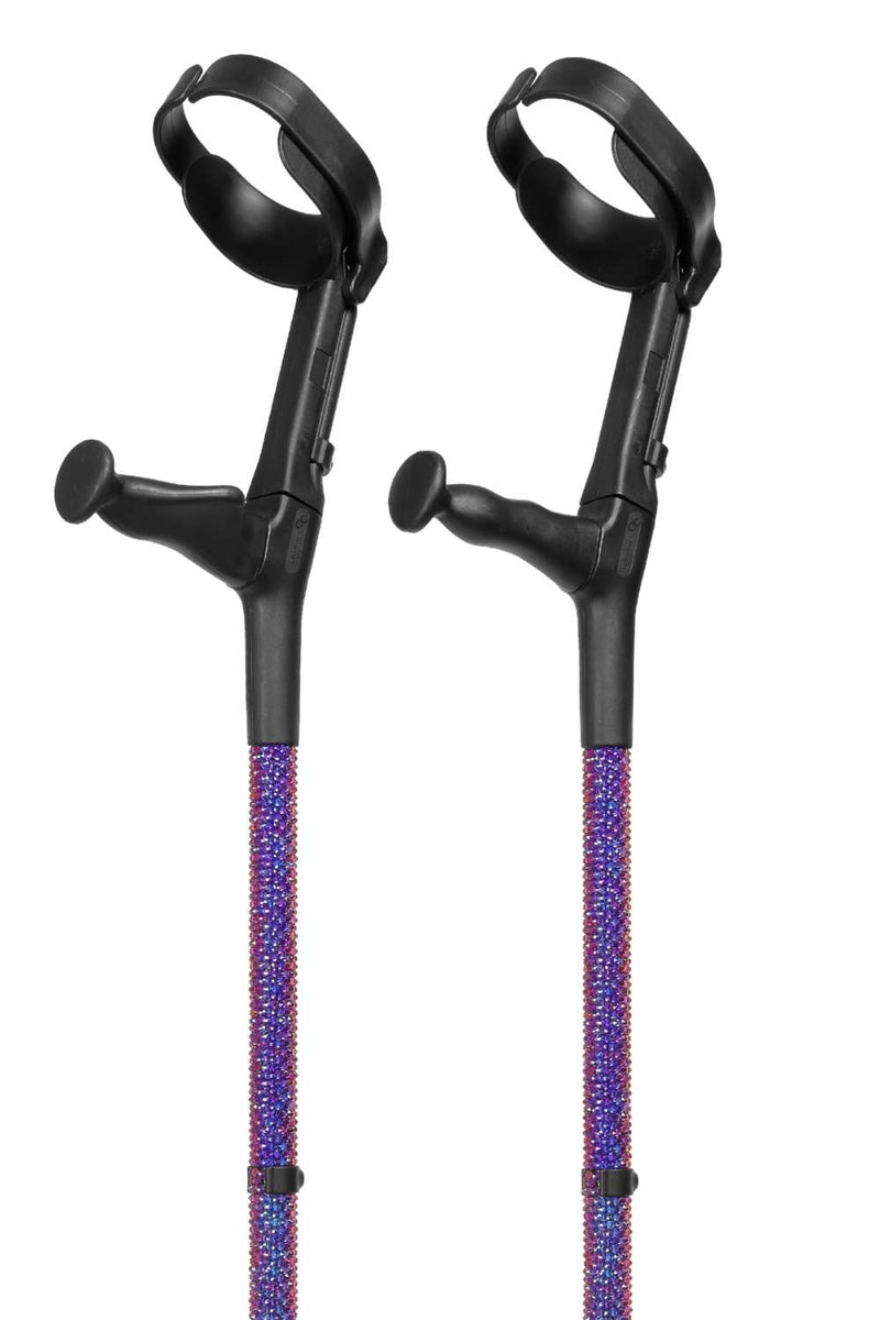 Purple Velvet Diamanté Crutches