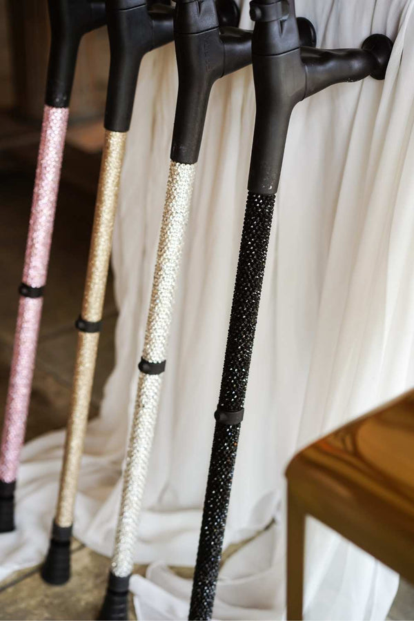 Baby Pink Diamanté Crutches