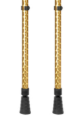 Bottom of gold Chrome Effect Pair of Crutches