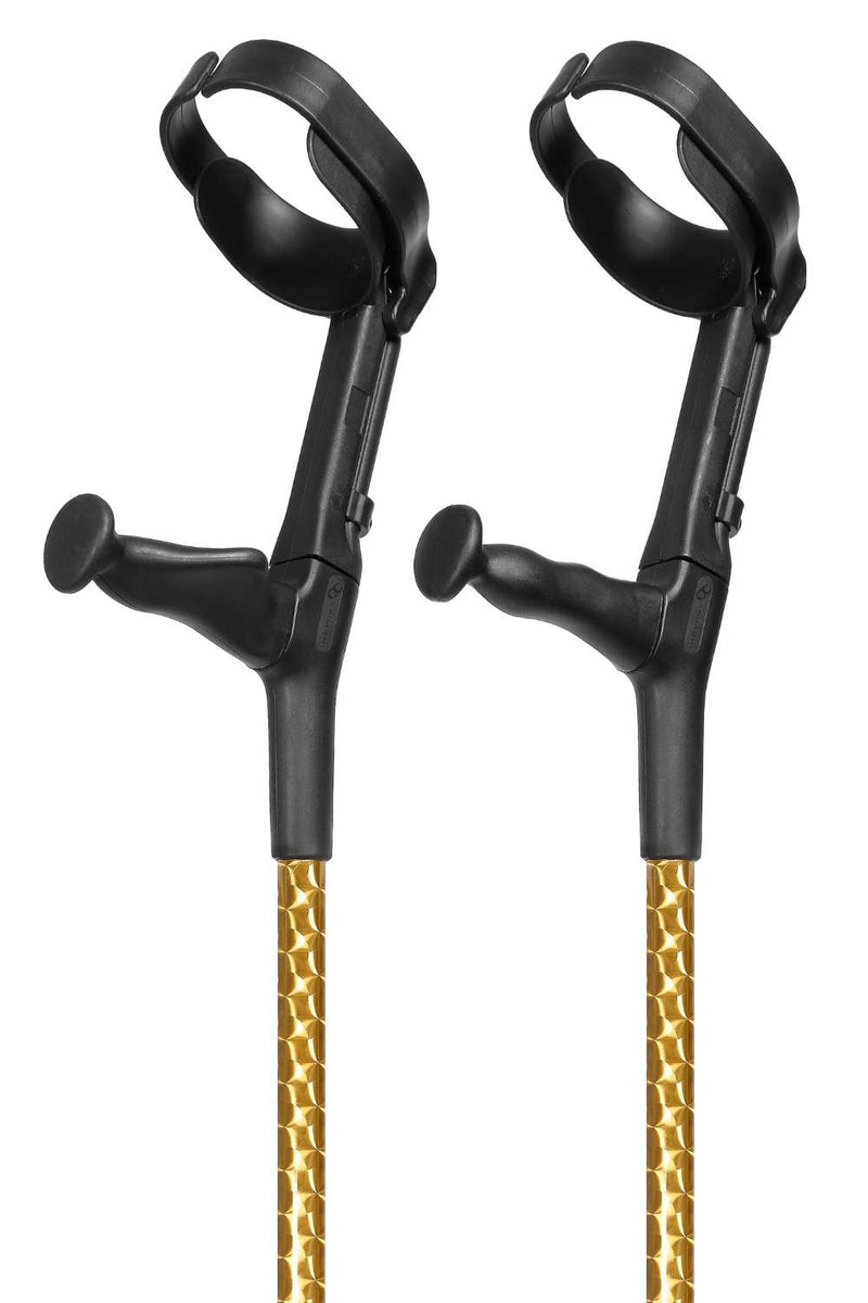 Top of Gold Chrome Effect Pair of Crutches