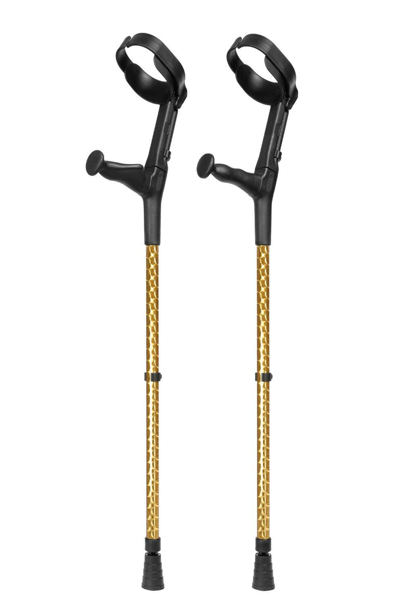 Gold Chrome Effect Pair of Crutches