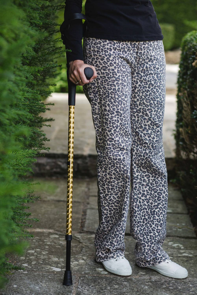 Gold Chrome Effect Pair of Crutches