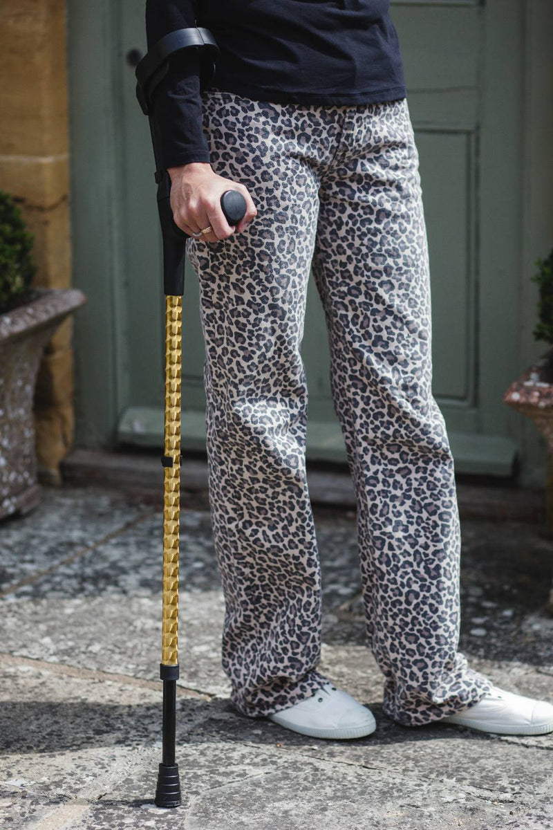Gold Chrome Effect Pair of Crutches