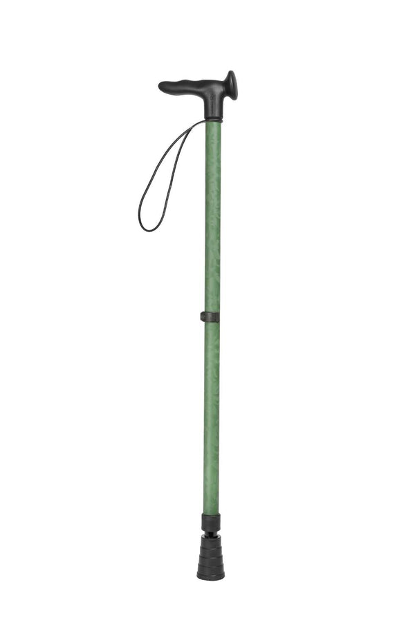 Green camo adjustable walking stick