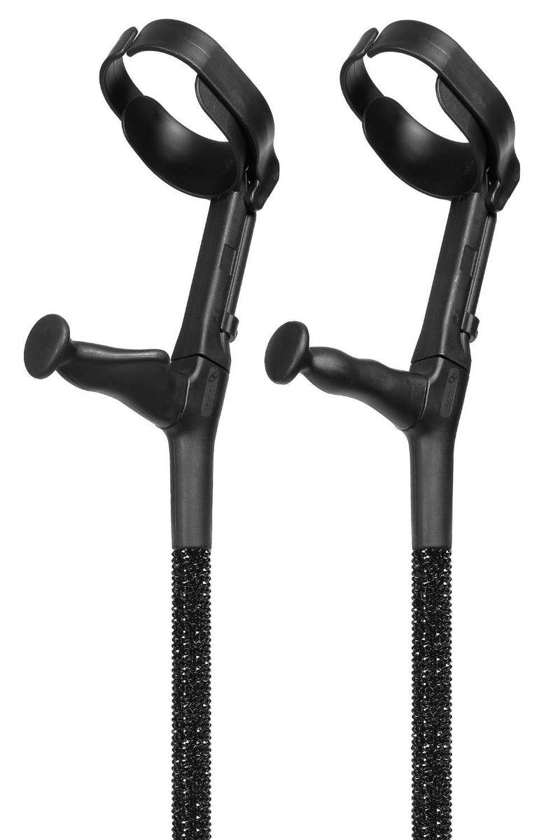 Jet Black Diamanté Crutches