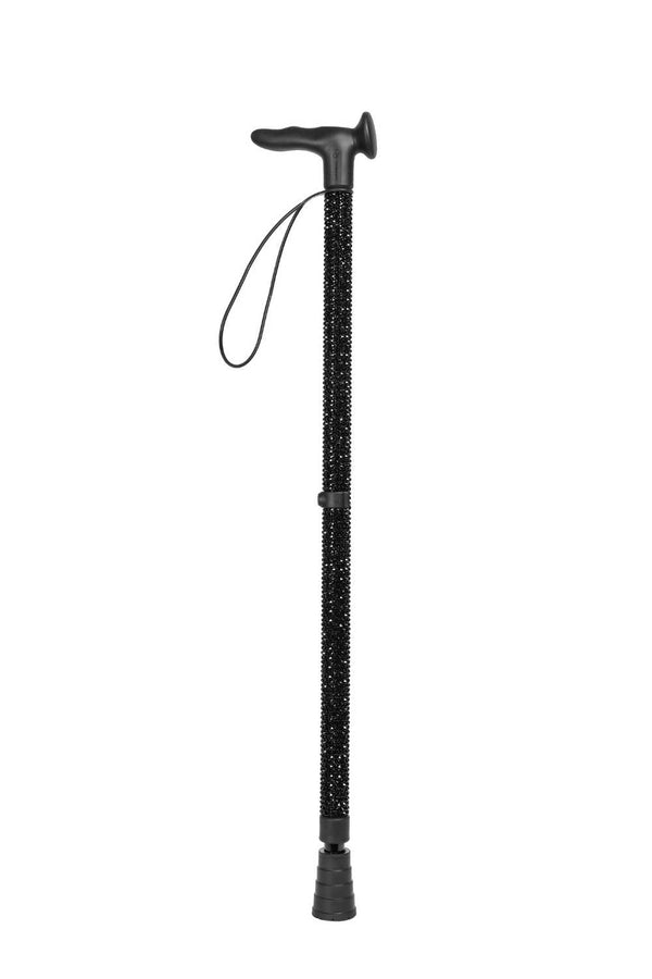 Jet Black Diamanté Walking Stick