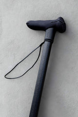 black leather effect walking stick from cool crutches