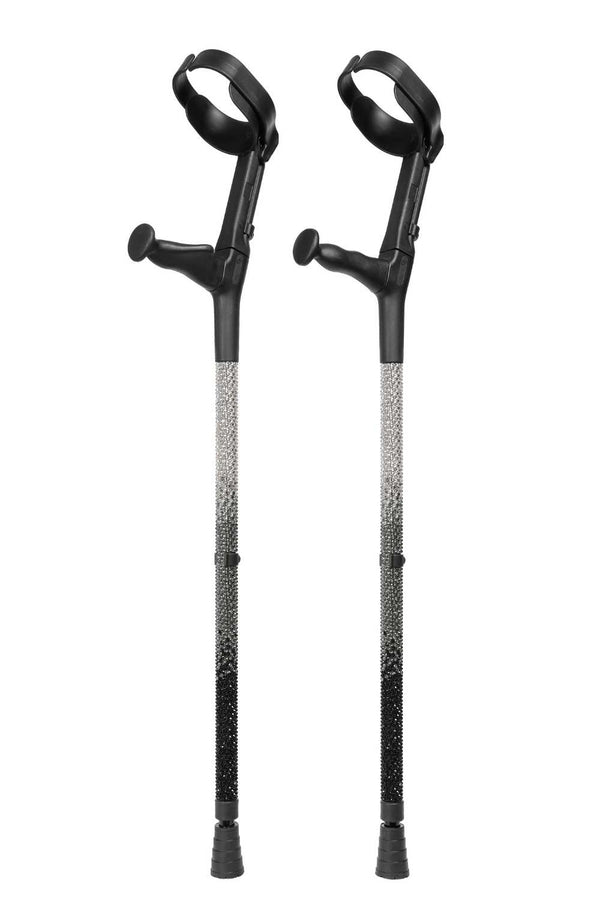 Onyx Ombré Diamanté Crutches