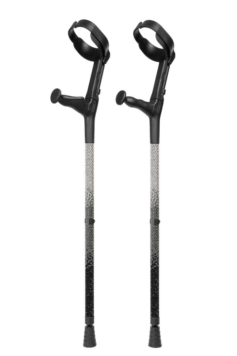 Onyx Ombré Diamanté Crutches