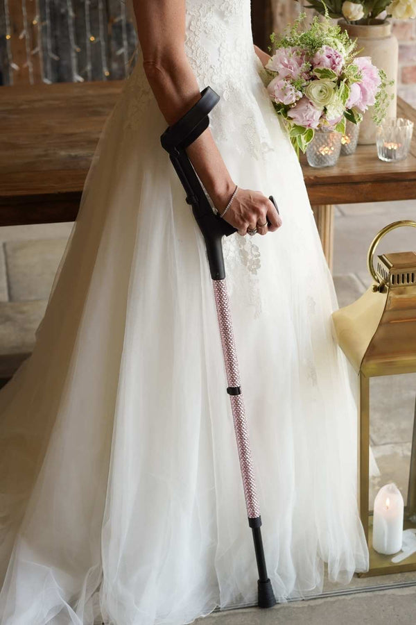 Baby Pink Diamanté Crutches