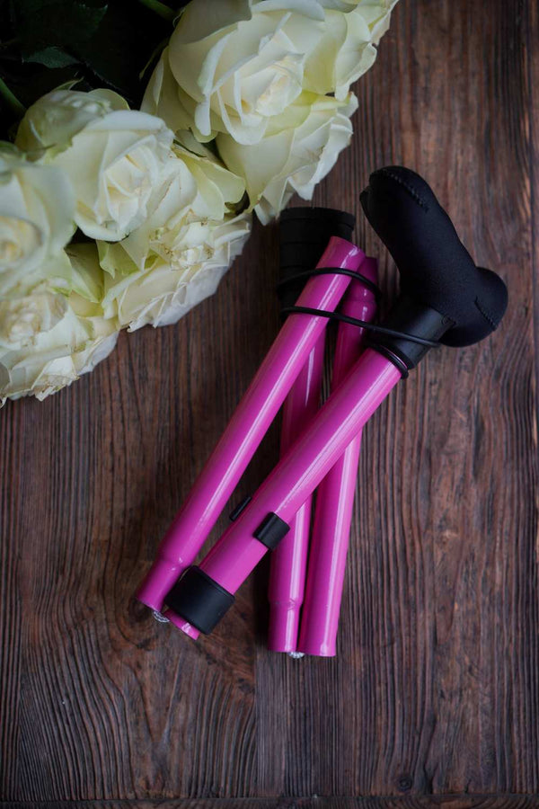NEW Pink Folding Walking Stick