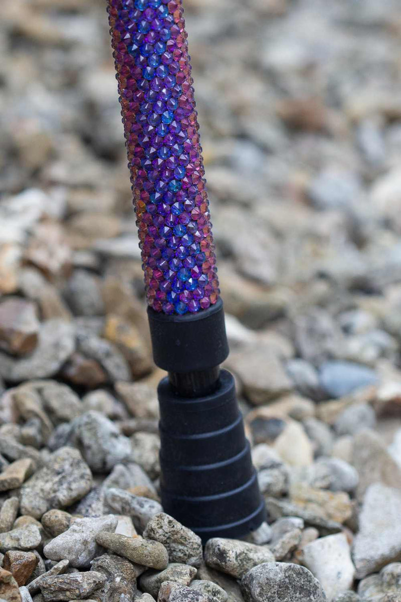PurpleVelvetDiamante Crutches Close Up