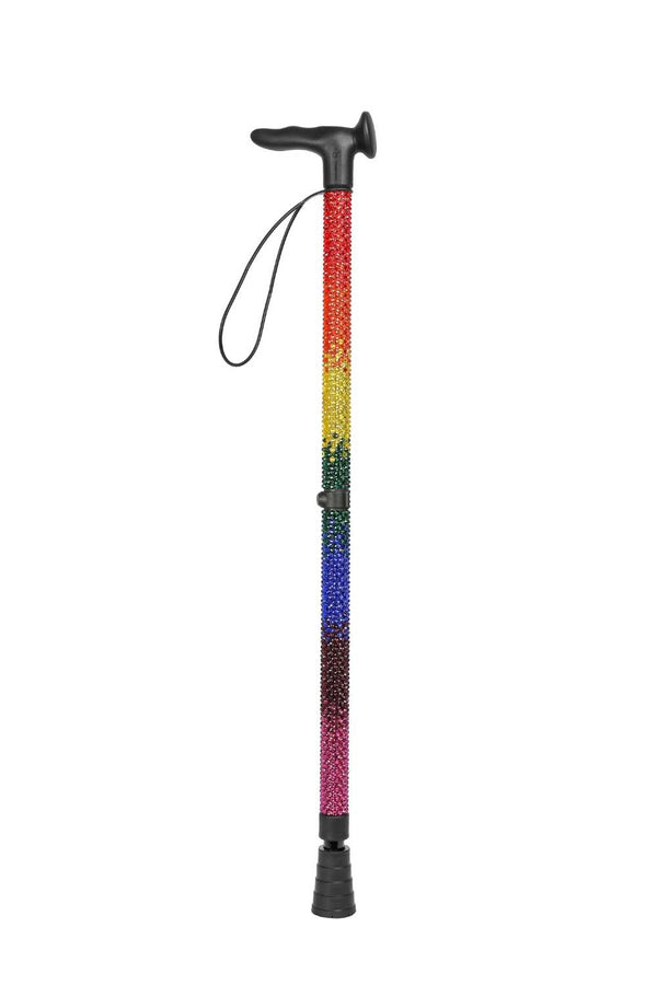 Rainbow Diamanté Walking Stick
