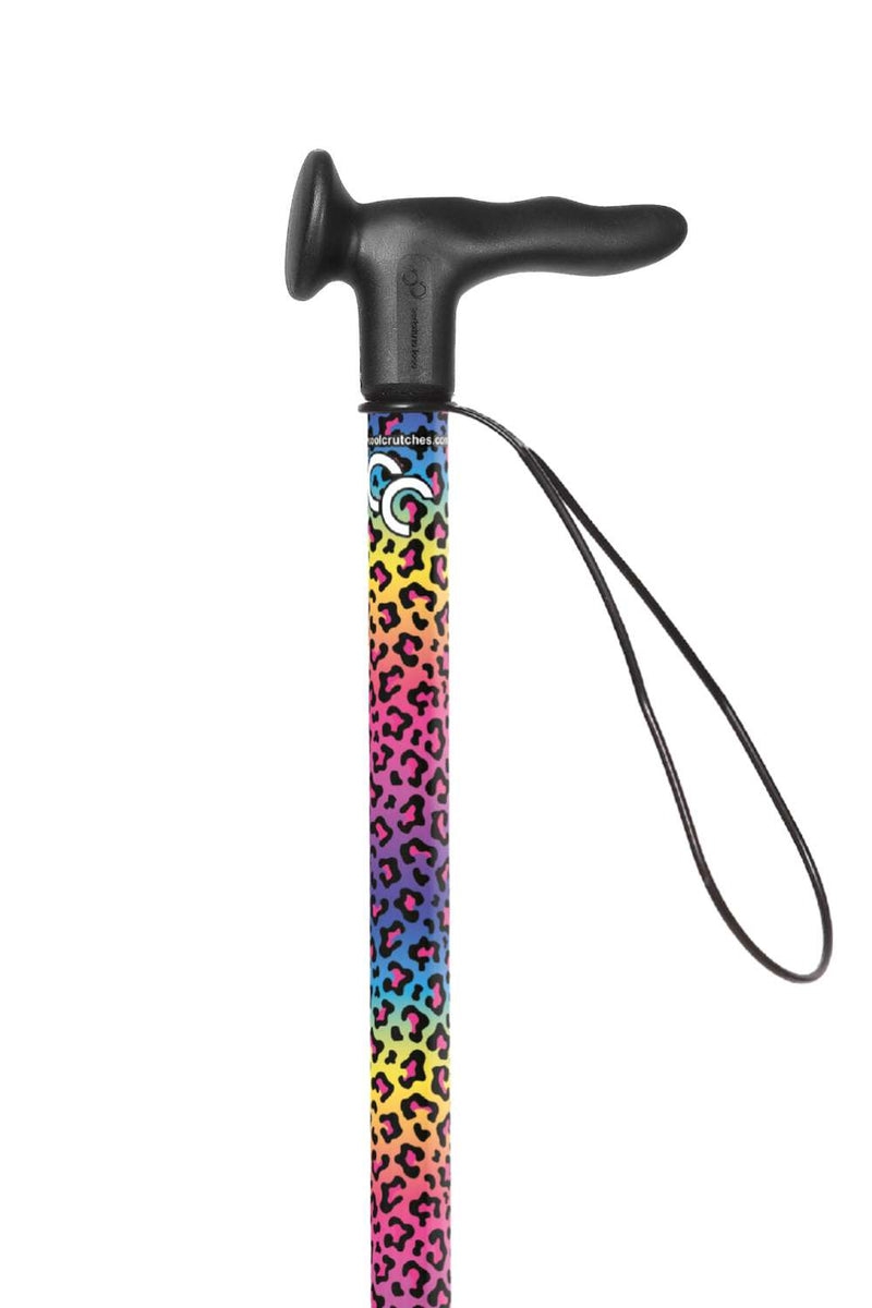Rainbow Leopard Ergonomic Walking Stick | Stylish Shock-Absorbing ...