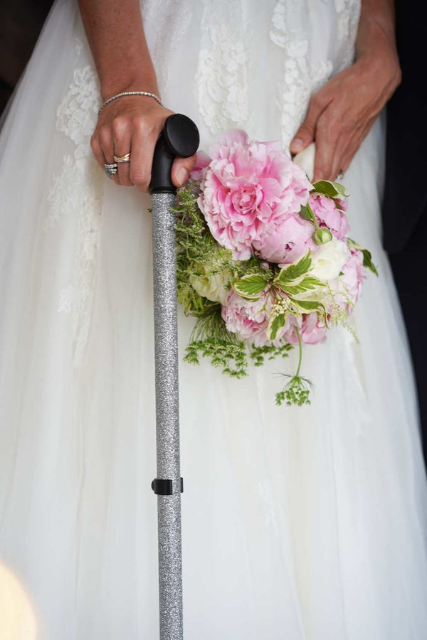 Silver Glitter Walking Stick