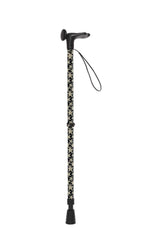 Black and white patterned  starfish walking stick on a white background