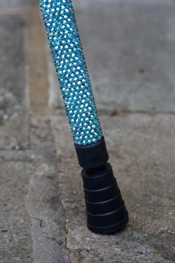 Aquamarine Diamanté Walking Stick-Walking Stick-Cool Crutches