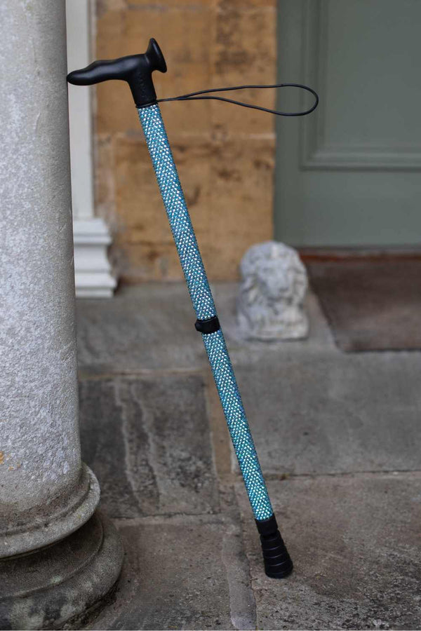 Aquamarine Diamanté Walking Stick-Walking Stick-Cool Crutches