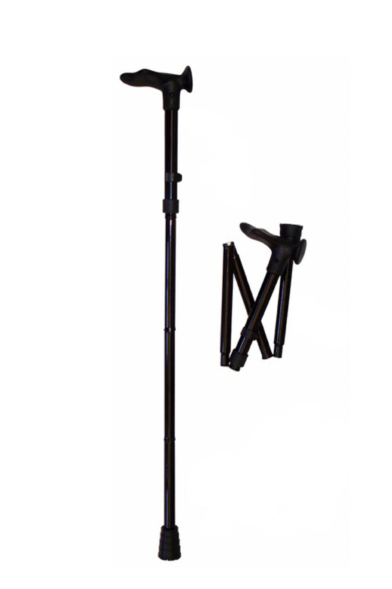 Black Folding Walking Stick  Travel Walking Sticks – Cool Crutches