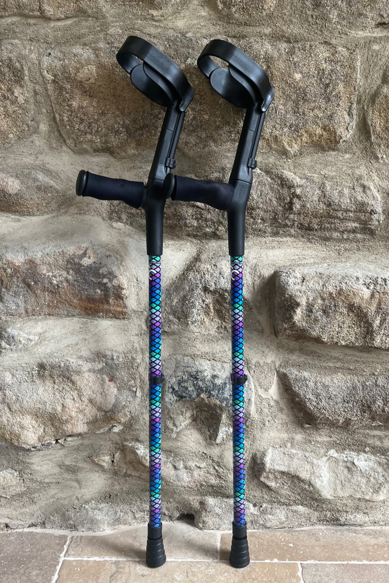 Funky Purple Cool Crutches Against Wall