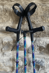 Funky Purple and Blue Geometric, fun, mermaid style Cool Crutches & Walking Sticks