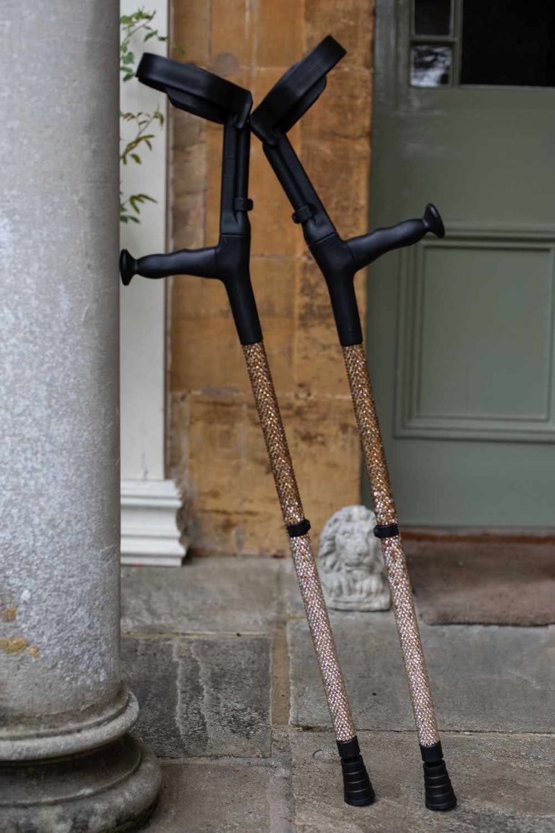 Gold Ombré Diamanté Crutches