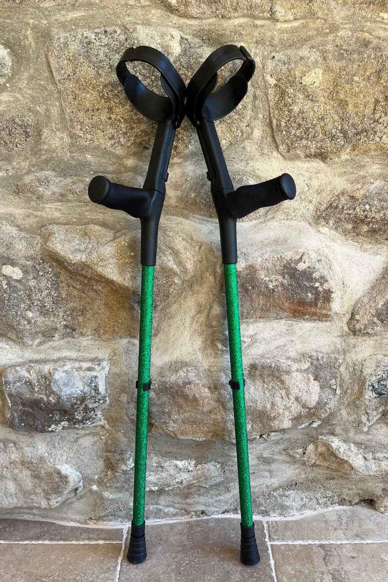 Green Glitter Crutches