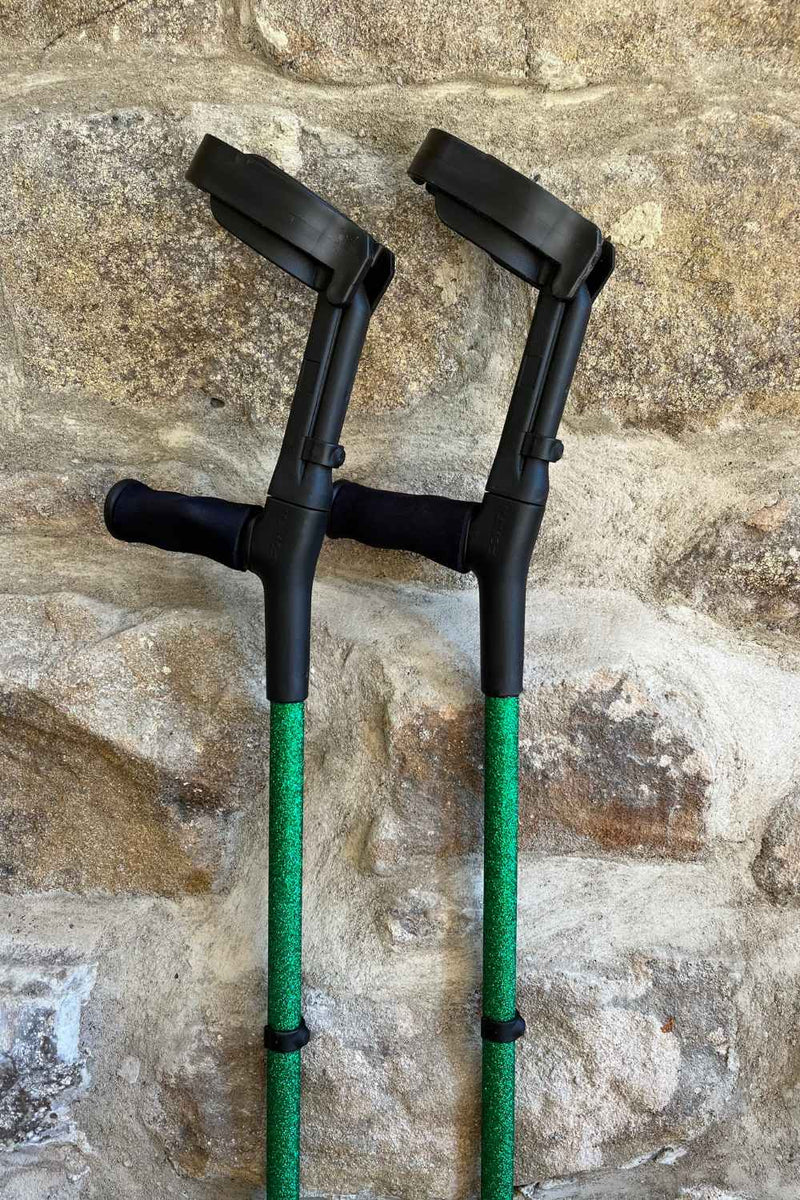 Green Glitter Crutches-Crutch-Cool Crutches