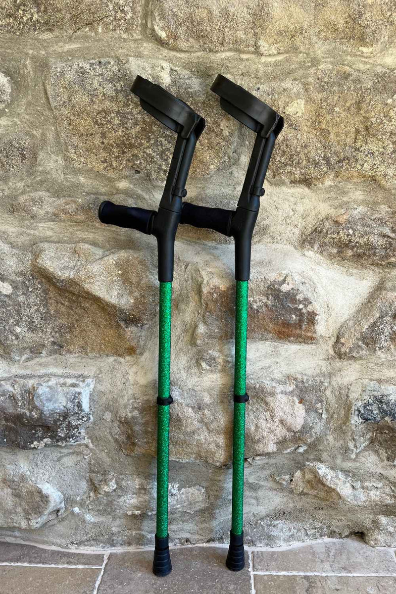 Green Glitter Crutches