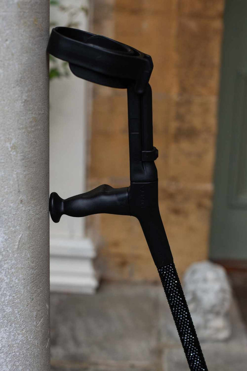 Jet Black Diamanté Crutches-Crutch-Cool Crutches