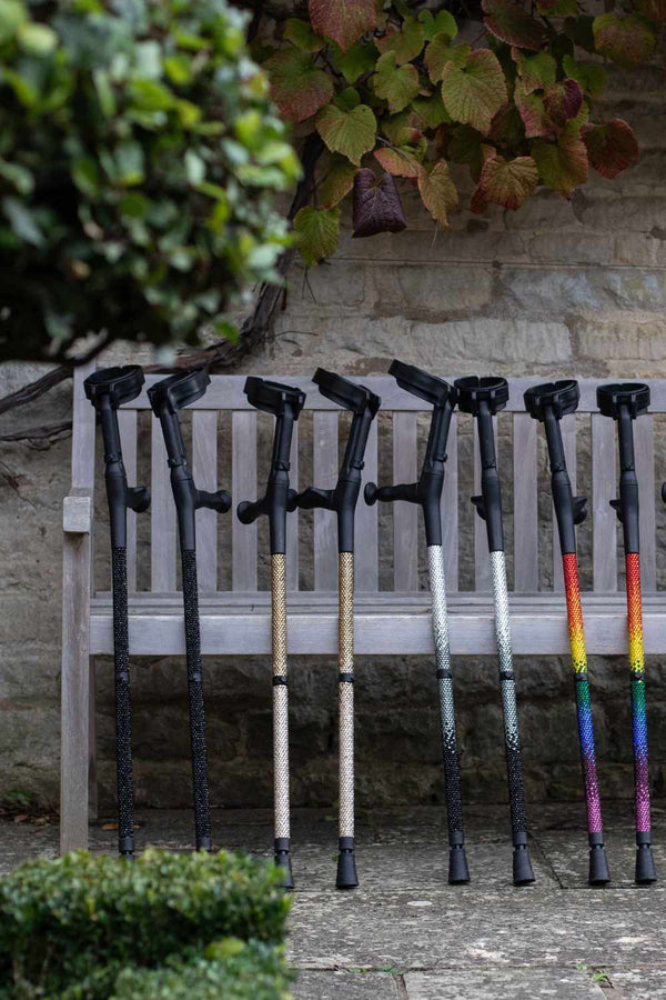 Jet Black Diamanté Crutches