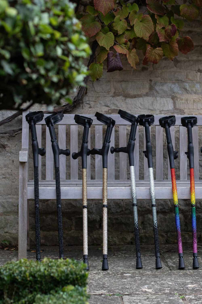 Jet Black Diamanté Crutches