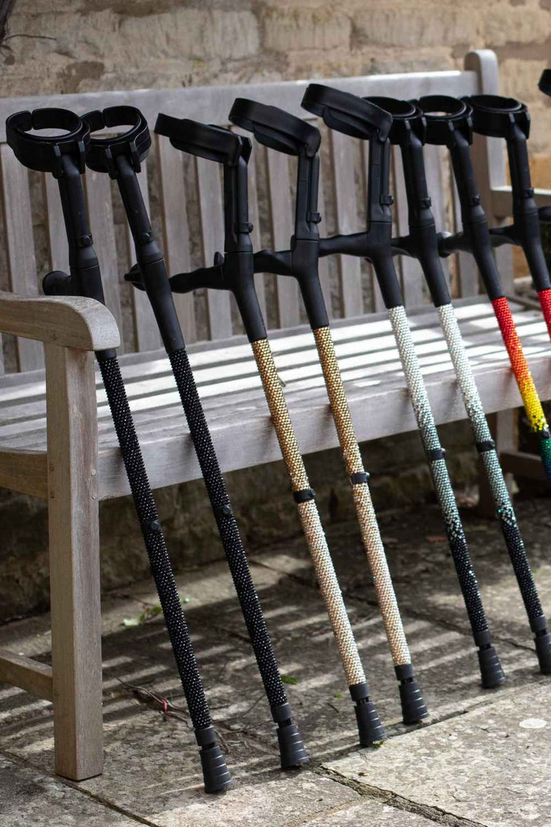 Jet Black Diamanté Crutches