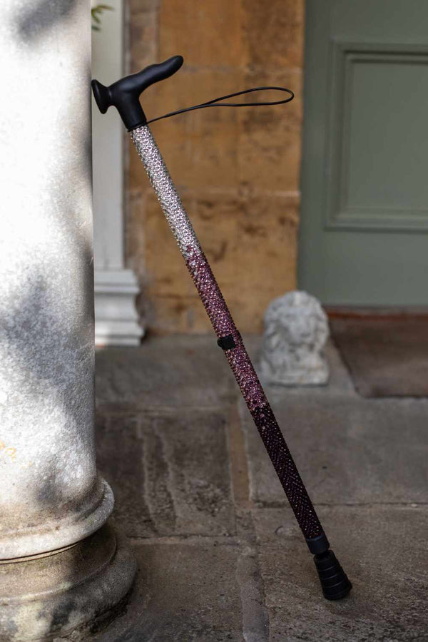 Mauve Ombré Diamanté Walking Stick-Walking Stick-Cool Crutches