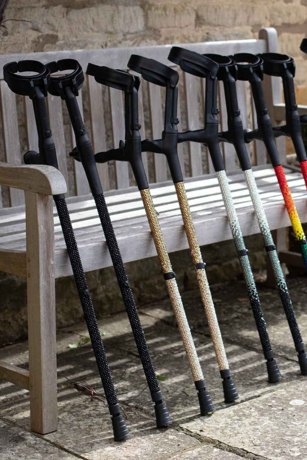 Onyx Ombré Diamanté Crutches
